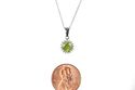 Sterling Silver Diamond (.04ct) and Peridot (6mm,.