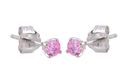 Pink Round CZ Stud Earrings .925 Sterling Silver O