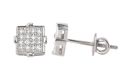 925 Silver Mens Womens CZ Stud Earrings Screw Back