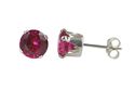 Red Earrings Ruby CZ July Birthstone Studs Round P