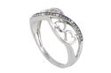 .925 Sterling Silver .01ct Diamond Ring Four Heart