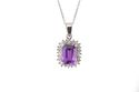 Sterling Silver 1.33ct Amethyst & Diamond Pendant 