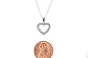 925 Sterling Silver Diamond 20mm Open Heart Pendan