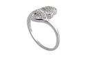 .925 Sterling Silver Double Heart Diamond Ring Siz