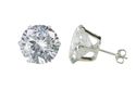 Sterling Silver HUGE Clear Cubic Zirconia Stud Ear