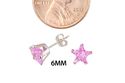 Pink Star Earrings CZ Studs 925 Silver