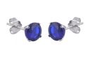 Sapphire Round CZ September Birthstone Stud Earrin