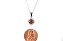 Sterling Silver Diamond (.04ct) and Garnet (6mm,.9