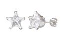 Star Clear CZ Cubic Zirconia Stud Earrings 925 Ste