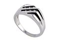 .925 Sterling Silver Mens .15ct Diamond Ring Size 