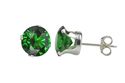 Sterling Silver Round Emerald Green Prong CZ Stud 