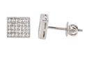 Rectangle Earrings Mens Womens Studs Sterling Silv