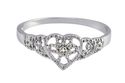 .925 Sterling Silver Filigree .01ct Diamond Heart 