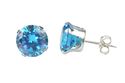 Blue Topaz CZ December Birthstone Earrings Sterlin