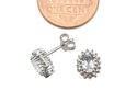 Sterling Silver White Topaz & Diamond Stud Earring