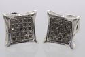 Black Diamond Stud Earrings .10 ct Sterling Silver