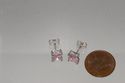 Square Pink CZ October Birthstone Stud Earrings .9