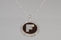 Sterling Silver Letter F Initial Pendant & Necklac