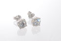 Halo Cubic Zirconia Stud Earrings Sterling Silver 