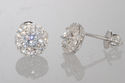 Micropave Stud Earrings Sterling Silver Screwback 