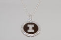 Sterling Silver Letter I Initial Pendant & Necklac