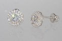 Micropave Stud Earrings Sterling Silver Screwback 