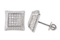 Hip Hop Earrings 925 Silver Cubic Zirconia Screwba