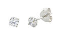 10k White Gold Round Clear Cubic Zirconia CZ Stud 