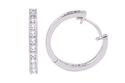 CZ Huggie Hoop Earrings Hinged Clear Cubic Zirconi