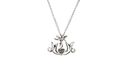 Black Diamond .01ct Mom Pendant Necklace, 925 Ster