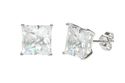 Sterling Silver Square Cubic Zirconia Stud Earring