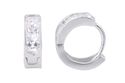 Sterling Silver Childrens Hoops Huggie Earrings CZ