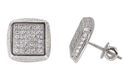 .925 Sterling Silver Mens Stud Earrings Clear CZ S