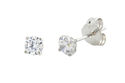 10k White Gold Round Clear Cubic Zirconia CZ Stud 