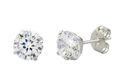 10k White Gold Round Clear Cubic Zirconia CZ Stud 