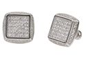 .925 Sterling Silver Mens Stud Earrings Clear CZ S