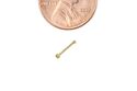 14k Yellow Gold Tiny Nose Stud 22G 1.5mm White Rou