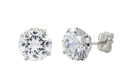 10k White Gold Round Clear Cubic Zirconia CZ Stud 