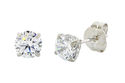 10k White Gold Round Clear Cubic Zirconia CZ Stud 