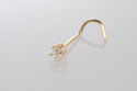 14k Yellow Gold 5pt Genuine Diamond Nose Stud 20g 