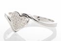 Diamond Heart Ring .10ct Sterling Silver Heart Mic