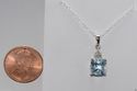 Diamond and Blue Topaz Pendant Necklace 925 Sterli