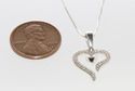 925 Sterling Silver Diamond Heart Necklace, 16" ch