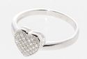 Sterling Silver Heart Cubic Zirconia Clear CZ Ring