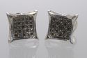 Black Diamond Stud Earrings .10 ct Sterling Silver