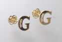 10k Yellow Gold Letter G Initial Stud Earrings Cub