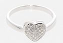 Sterling Silver Heart Cubic Zirconia Clear CZ Ring