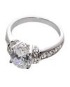 Sterling Silver Cubic Zirconia Engagement Ring Ova