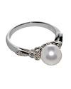 Pearl Ring Sterling Silver Ladies Jewelry