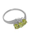 .925 Sterling Silver 1.5ct Peridot & Diamond Ring